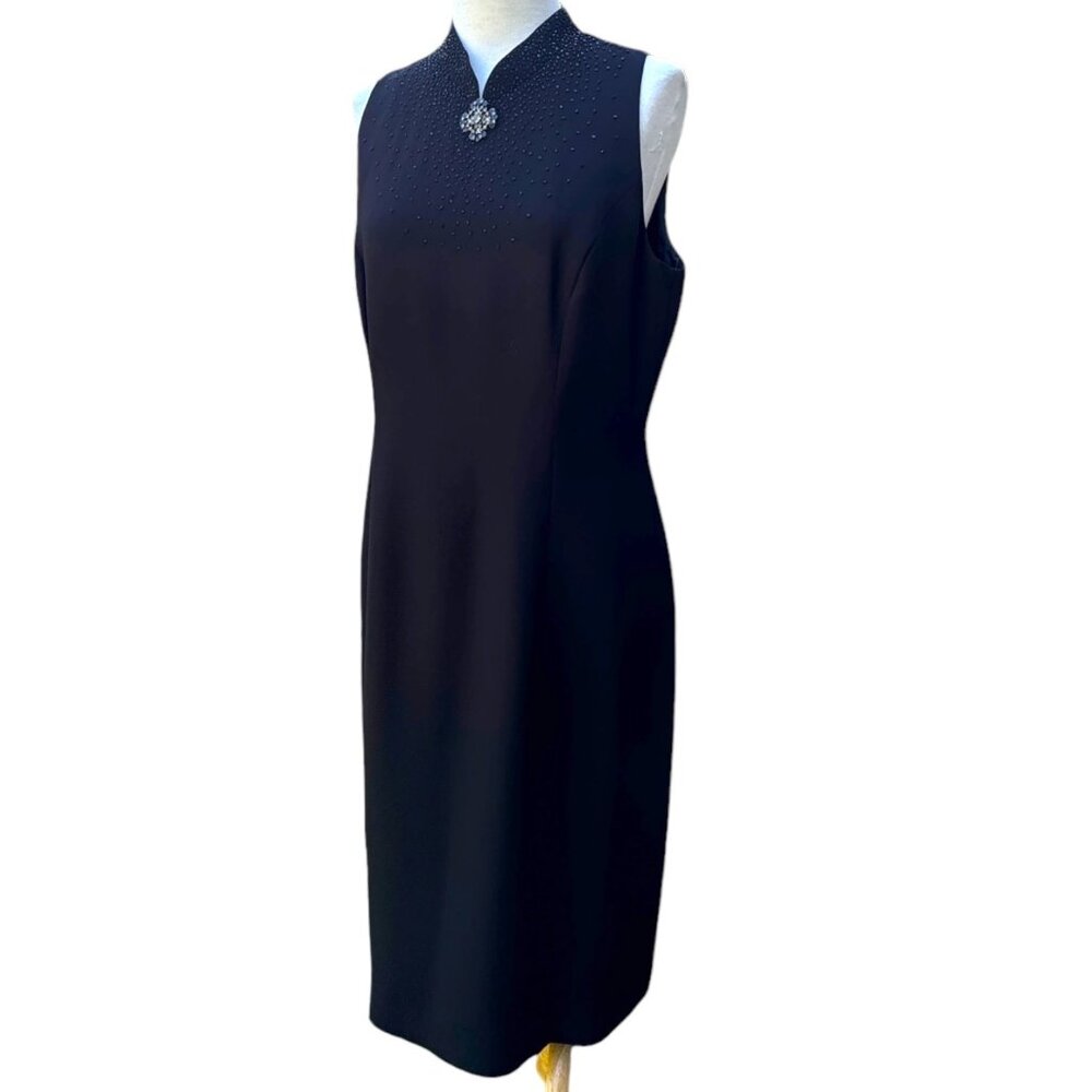 Donna Morgan Petites Beaded Cocktail/Evening Dress Black Size 12 - Picture 5 of 13
